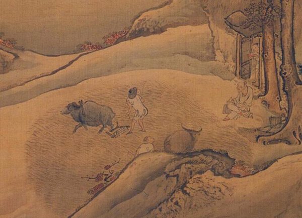 袁耀《山庄秋稔图》 历代国画 第6张