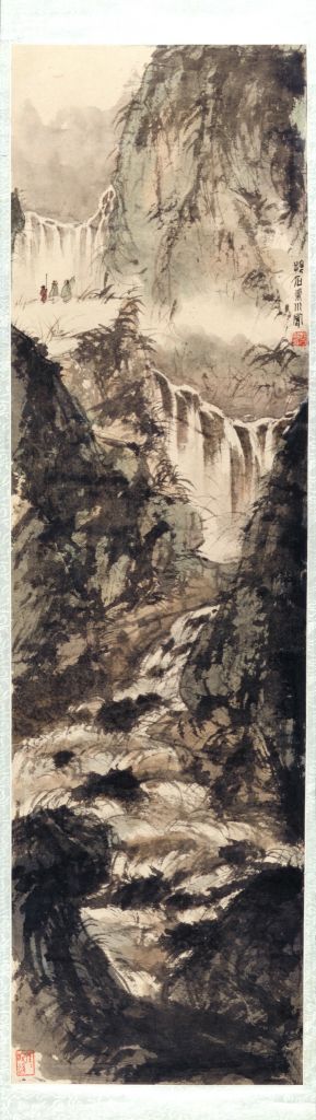 傅抱石《观瀑图》轴 历代国画 第1张