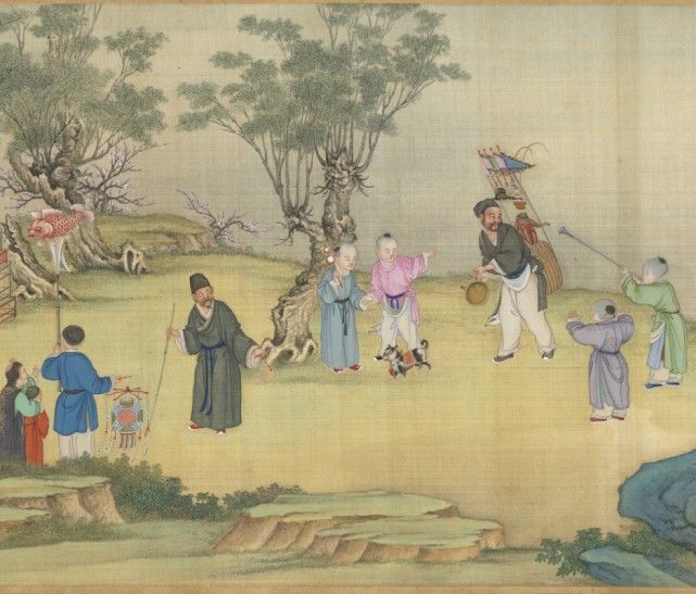 丁观鹏《太平春市图》卷 历代国画 第3张