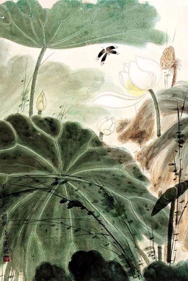 谢稚柳笔下的荷花，凝静含蓄中见潇洒！ 历代国画 第21张