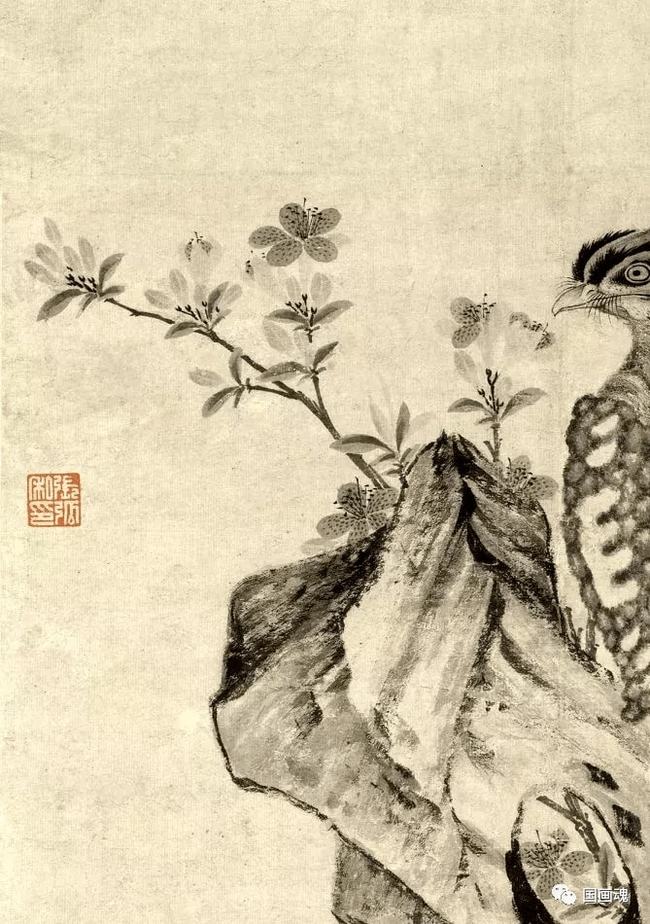 元 王渊《竹石集禽图》 历代国画 第7张