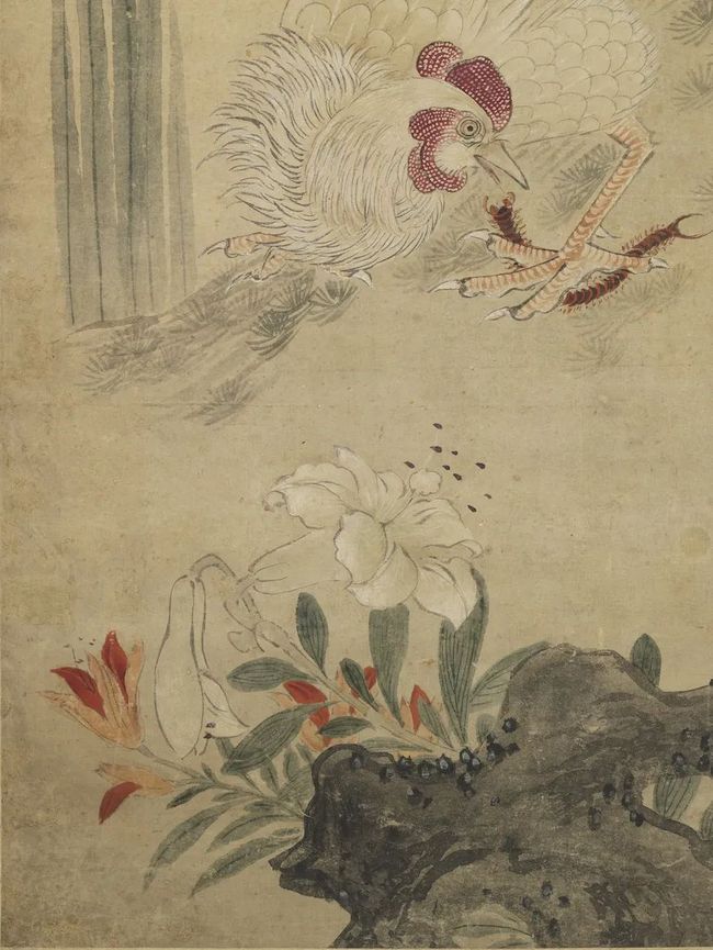 元 张中《写生花鸟轴》 历代书法 第7张