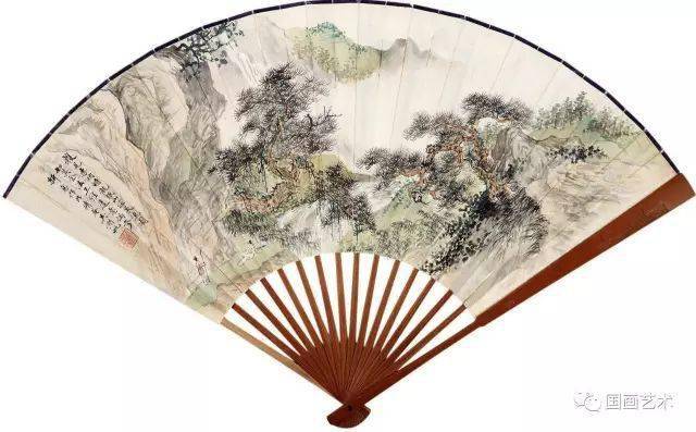 吴湖帆扇面作品欣赏（竹石山水） 历代国画 第29张