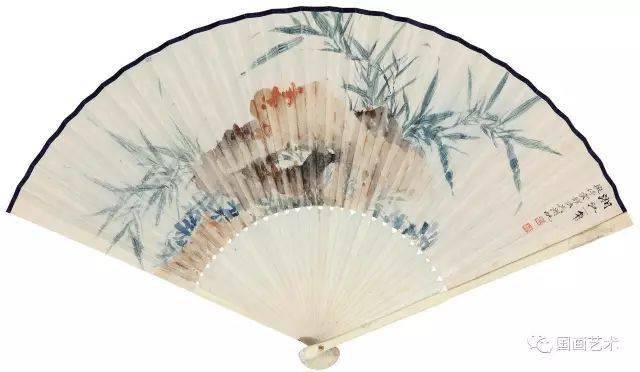 吴湖帆扇面作品欣赏（竹石山水） 历代国画 第8张