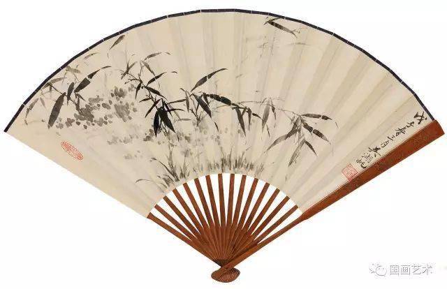 吴湖帆扇面作品欣赏（竹石山水） 历代国画 第1张