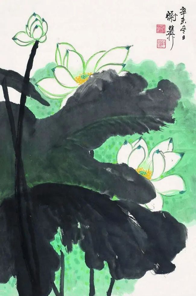 谢稚柳笔下的荷花，凝静含蓄中见潇洒！ 历代国画 第28张