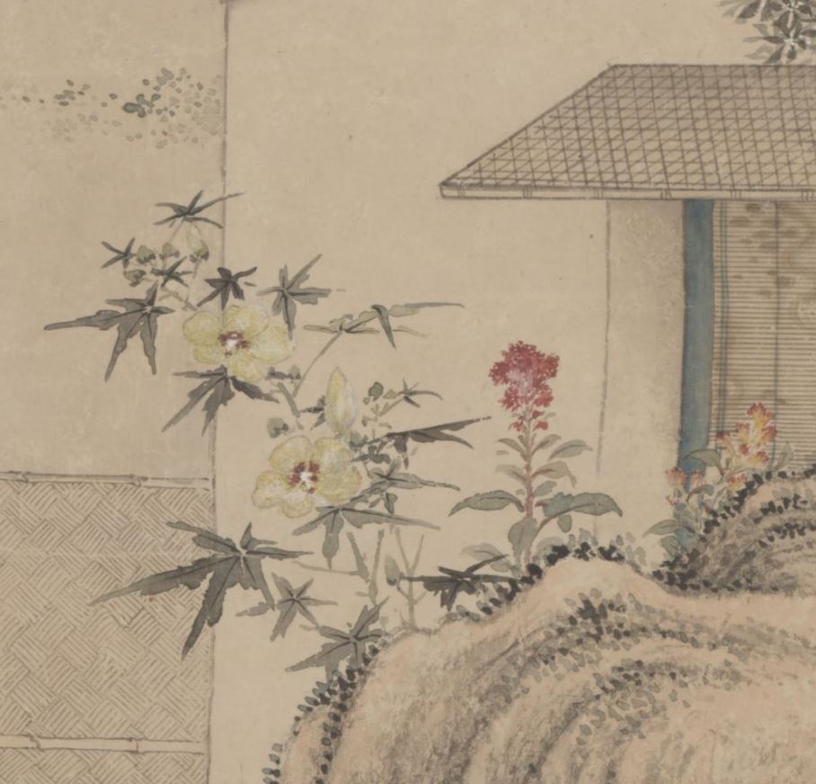 余省《种秋花图》 历代国画 第5张