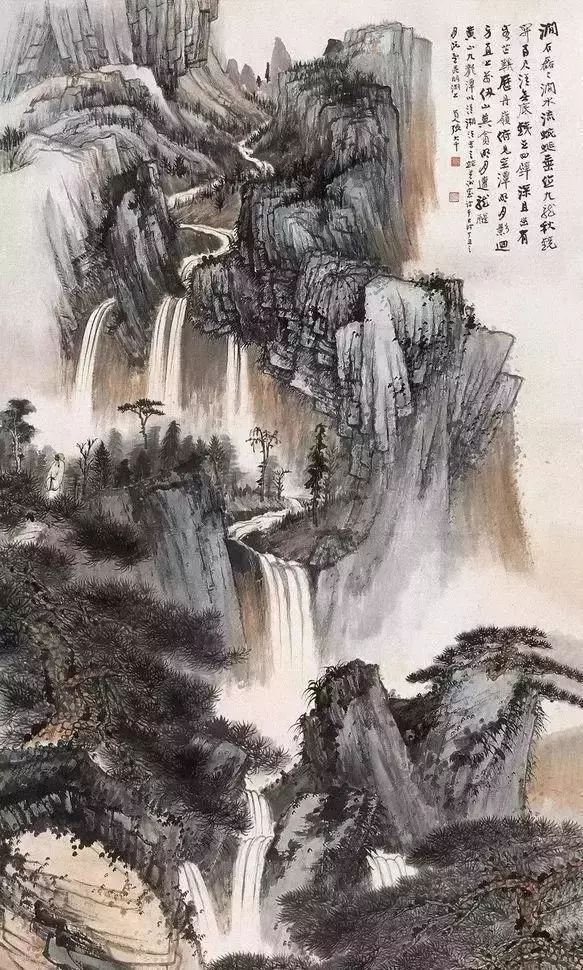 张大千崇山观瀑图大全 历代国画 第10张-墨韵书香 张大千崇山观瀑图大全 历代国画 第10张