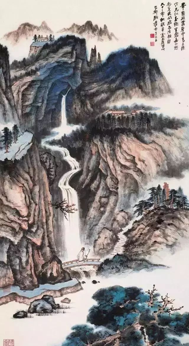 张大千崇山观瀑图大全 历代国画 第4张-墨韵书香 张大千崇山观瀑图大全 历代国画 第4张