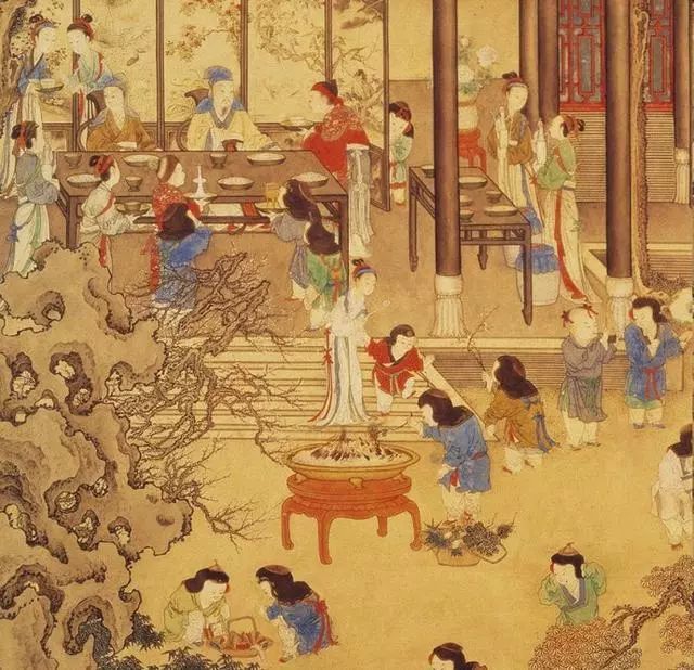 清代姚文瀚《岁朝欢庆图》 历代国画 第4张