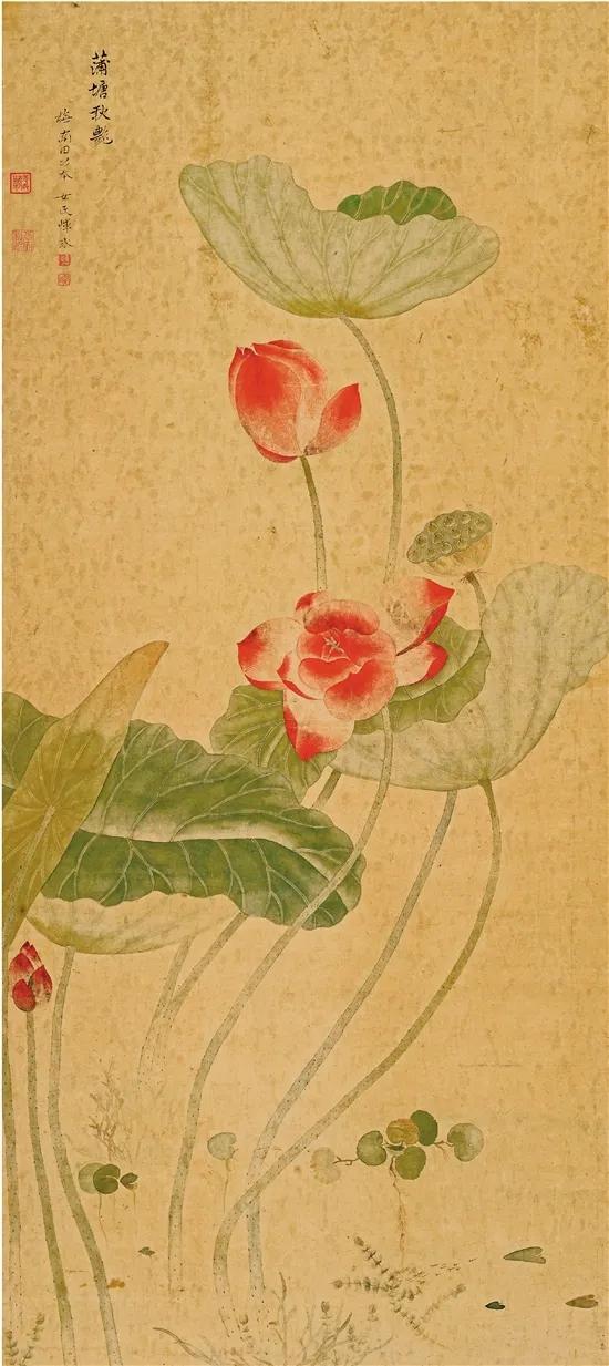 清 恽冰《蒲塘秋艳图》 历代国画 第1张