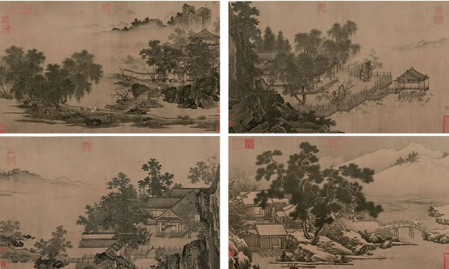 刘松年《四景山水图》 历代国画 第1张