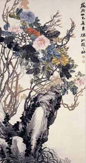 赵之谦《牡丹图》轴 历代国画 第1张