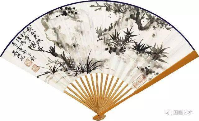 吴湖帆扇面作品欣赏（竹石山水） 历代国画 第23张