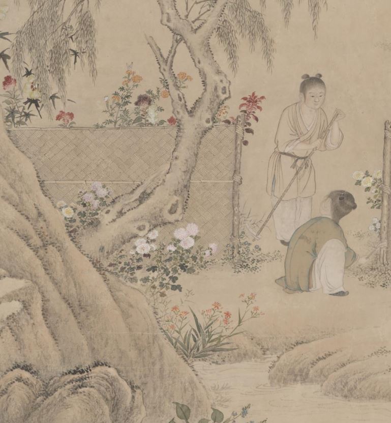 余省《种秋花图》 历代国画 第4张