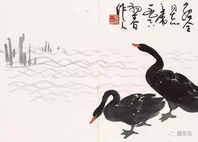 吴作人的水墨动物画 历代国画 第13张