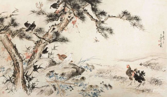 王雪涛《家园》 历代国画 第1张