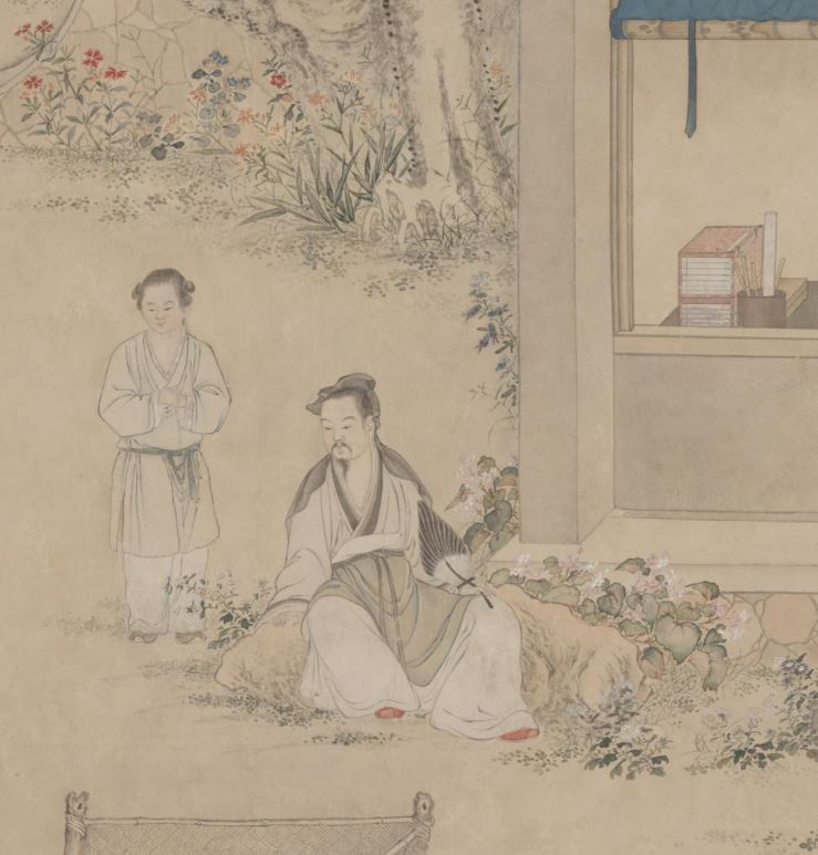 余省《种秋花图》 历代国画 第3张