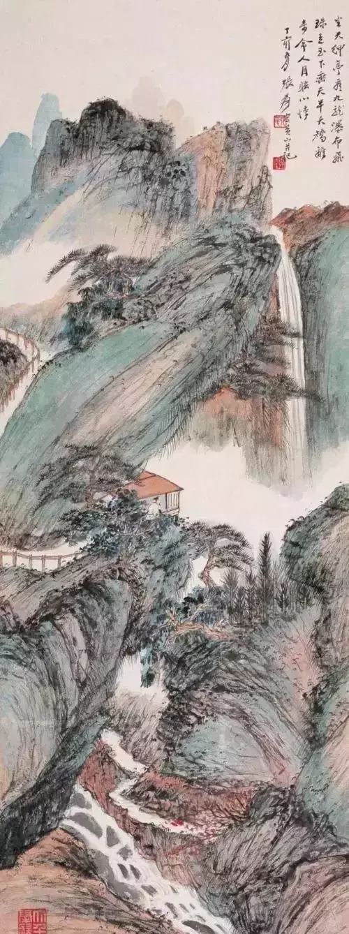 张大千崇山观瀑图大全 历代国画 第7张-墨韵书香 张大千崇山观瀑图大全 历代国画 第7张