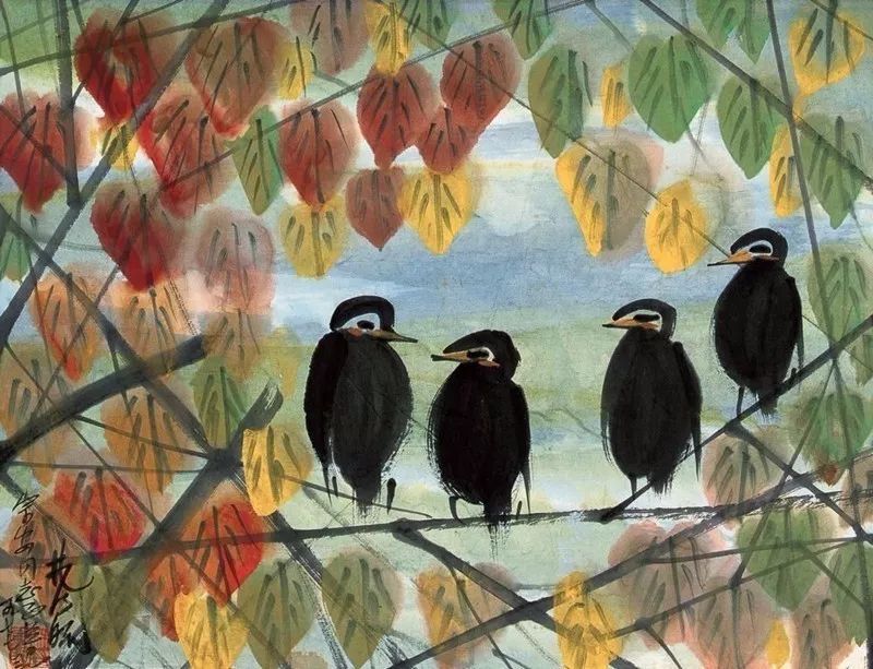 林风眠 笔下的呆萌小鸟 历代国画 第9张