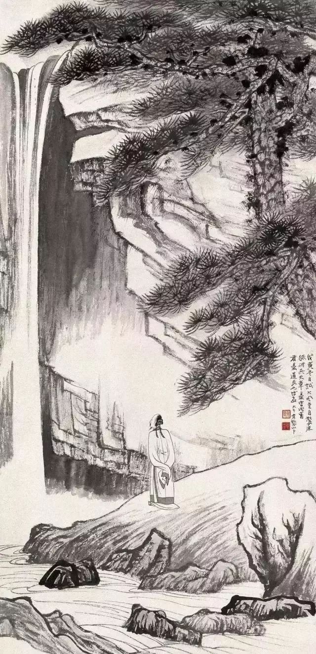 张大千崇山观瀑图大全 历代国画 第2张-墨韵书香 张大千崇山观瀑图大全 历代国画 第2张