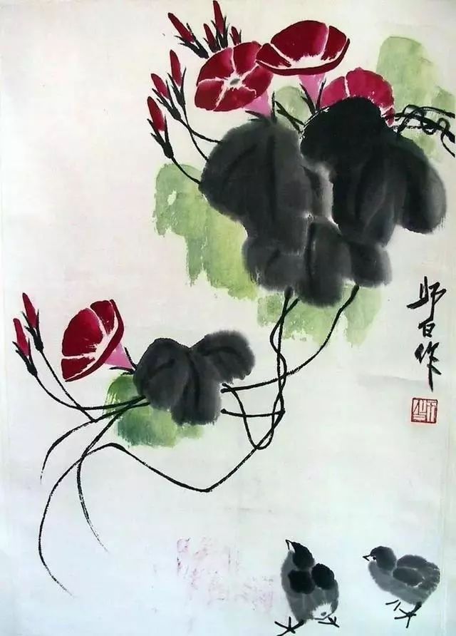 娄师白 《牵牛花》 历代国画 第17张