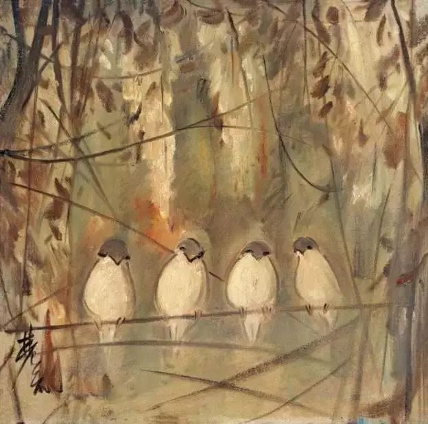 林风眠 笔下的呆萌小鸟 历代国画 第12张