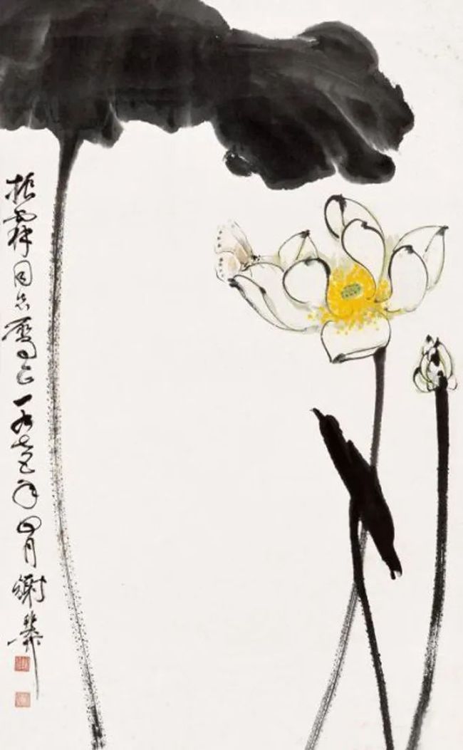 谢稚柳笔下的荷花，凝静含蓄中见潇洒！ 历代国画 第36张