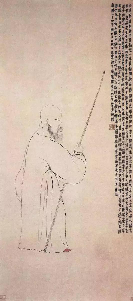 金农《自画像》 历代国画 第1张