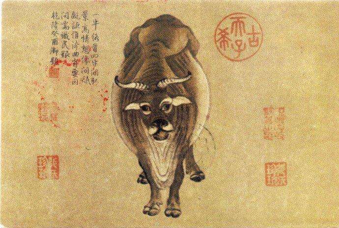 唐 韩滉《五牛图卷》 历代国画 第4张