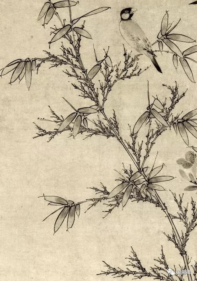 元 王渊《竹石集禽图》 历代国画 第4张