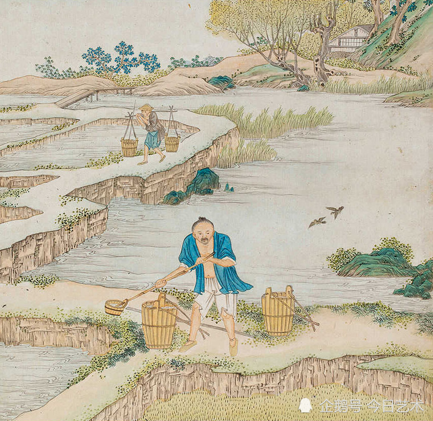 清代画家沈庆兰《农耕图》册 历代国画 第9张