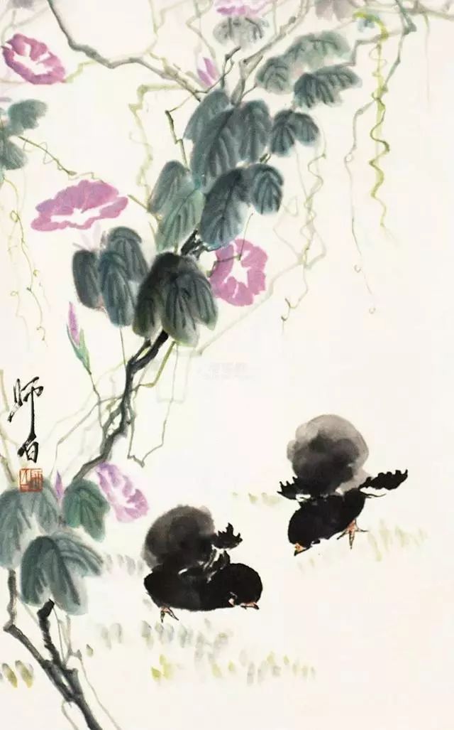 娄师白 《牵牛花》 历代国画 第14张