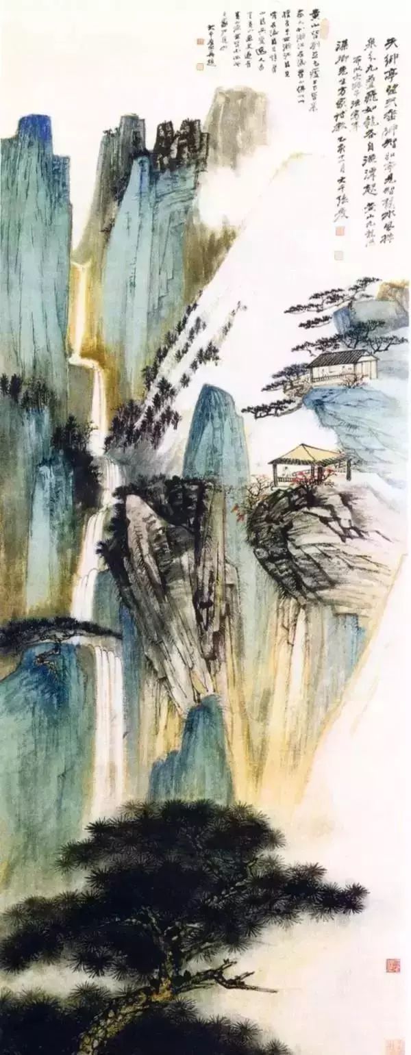 张大千崇山观瀑图大全 历代国画 第9张-墨韵书香 张大千崇山观瀑图大全 历代国画 第9张