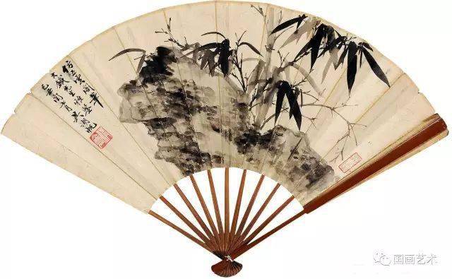 吴湖帆扇面作品欣赏（竹石山水） 历代国画 第13张