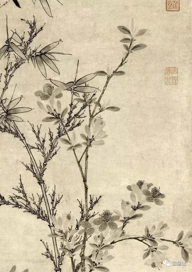 元 王渊《竹石集禽图》 历代国画 第6张