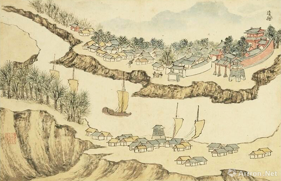 鉴藏：晚明画家张复的实境山水画 历代国画 第8张