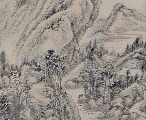 奚冈《岩居秋爽图》 历代国画 第3张