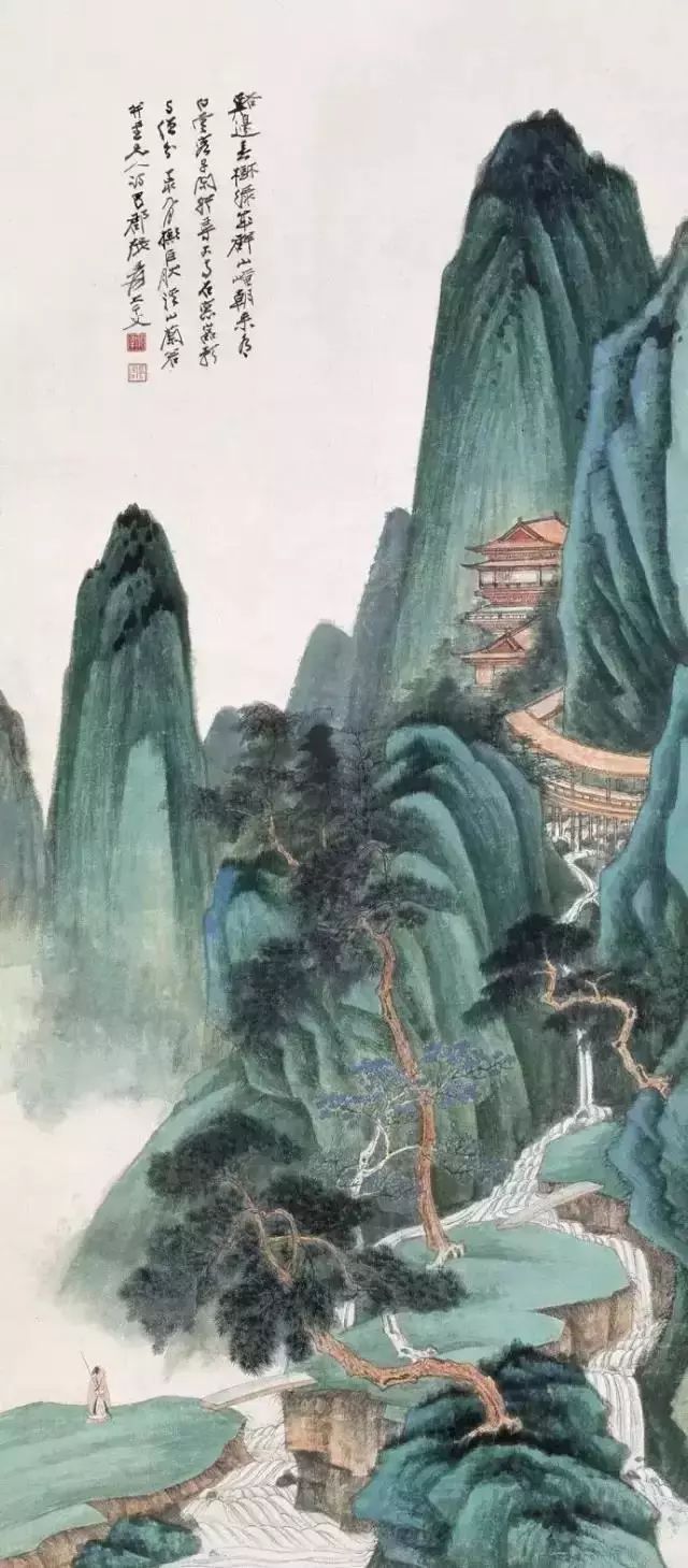 张大千崇山观瀑图大全 历代国画 第8张-墨韵书香 张大千崇山观瀑图大全 历代国画 第8张