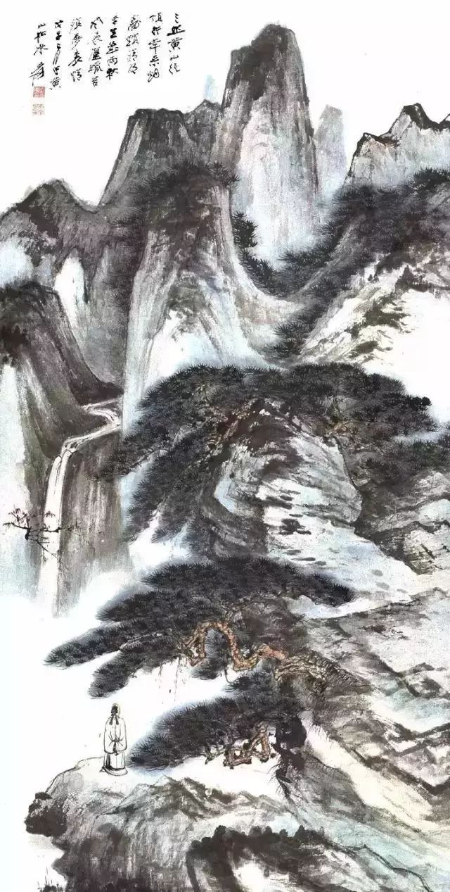 张大千崇山观瀑图大全 历代国画 第3张-墨韵书香 张大千崇山观瀑图大全 历代国画 第3张