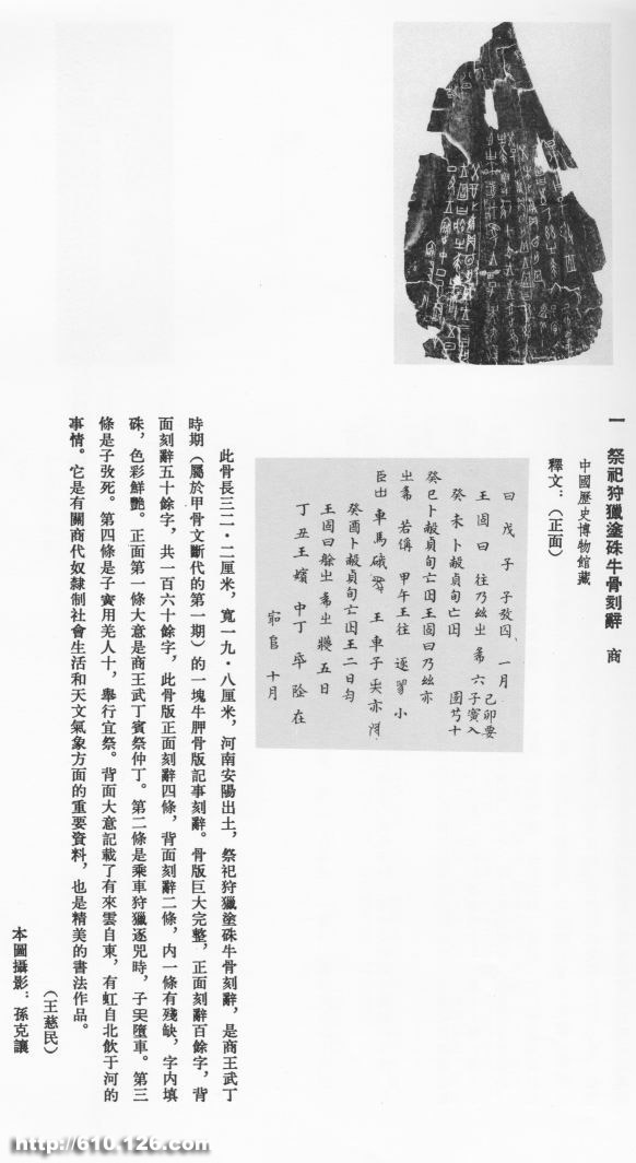 殷 祭祀狩猎涂朱牛骨 历代书法 第6张
