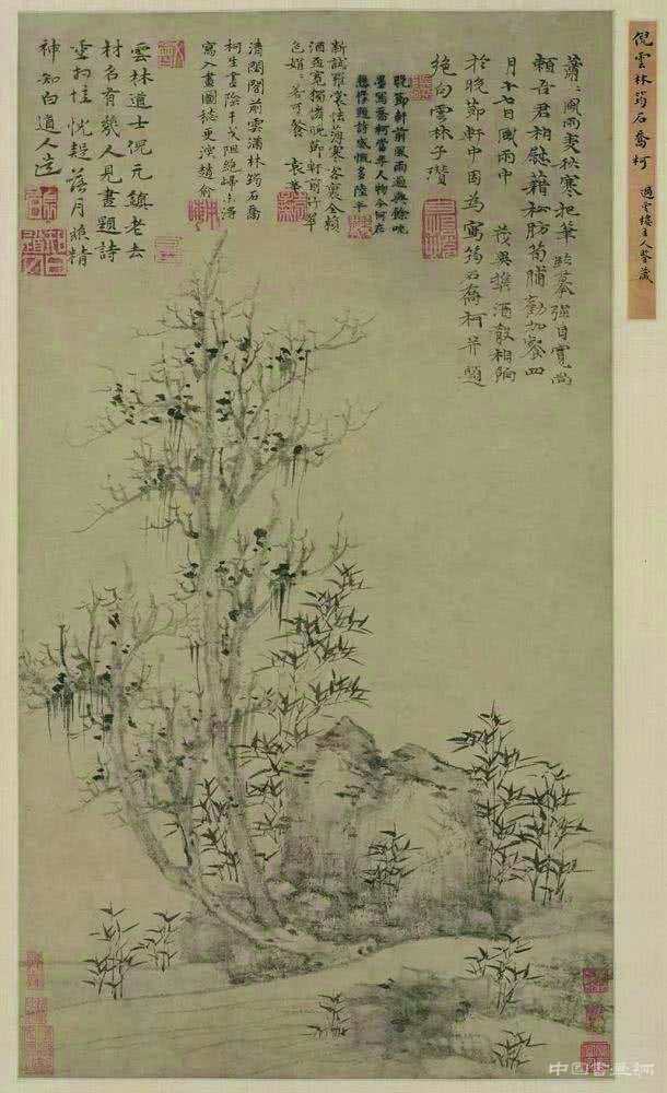 倪瓒笔下的清寂与孤傲 历代国画 第4张