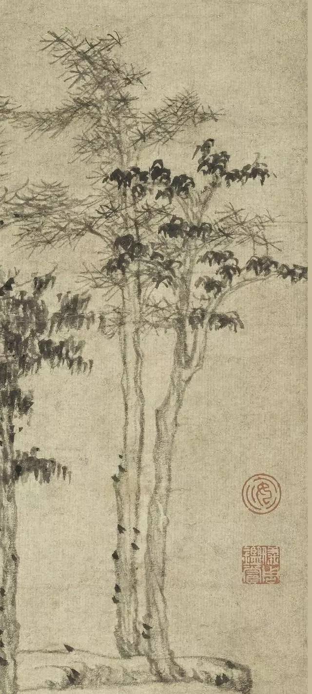 元 《倪瓒 六君子图轴》 历代国画 第4张