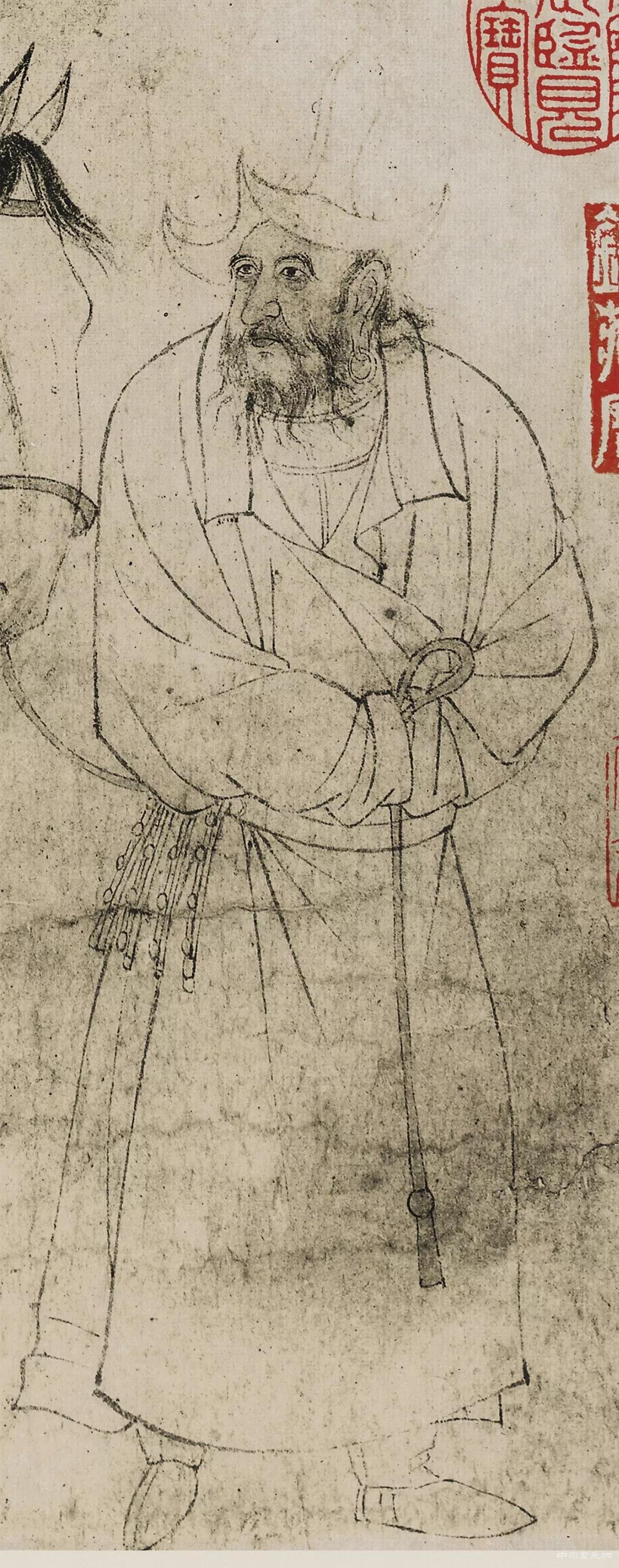 宋 李公麟《五马图卷》 历代国画 第8张