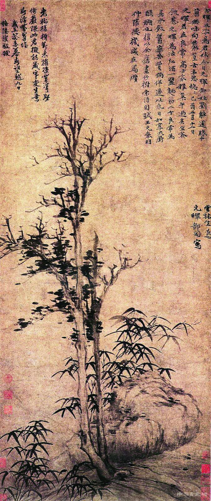 倪瓒笔下的清寂与孤傲 历代国画 第6张