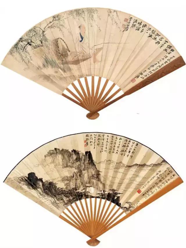 张大千最全扇面150幅，美极了 书画知识 第73张