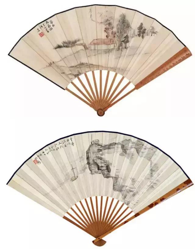 张大千最全扇面150幅，美极了 书画知识 第54张