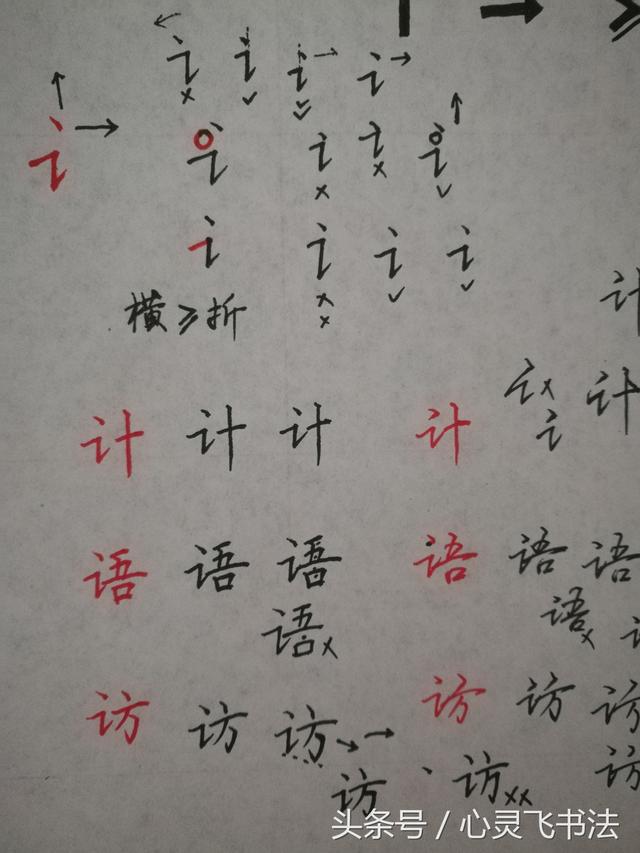 干货！收藏练字秘籍：精选50个最难写偏旁部首图解、技法、正误对照 书画知识 第4张