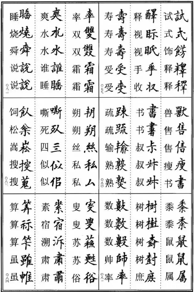 《楷书异体字表》，楷书这样写可不是错别字！ 书画知识 第13张