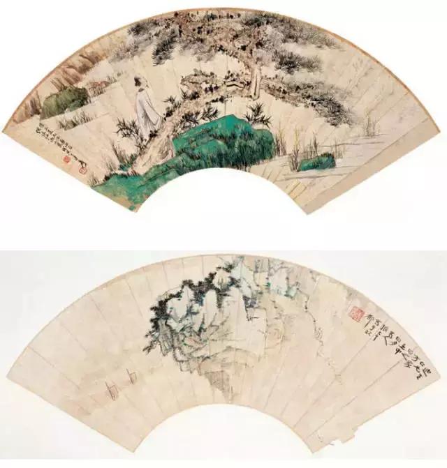 张大千最全扇面150幅，美极了 书画知识 第58张
